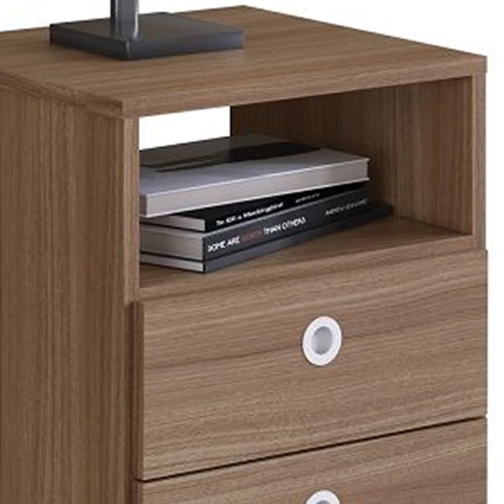 Mesa de Cabeceira 2 Gavetas 1 Prateleira Tókio A05 Montana  - Mpozenato