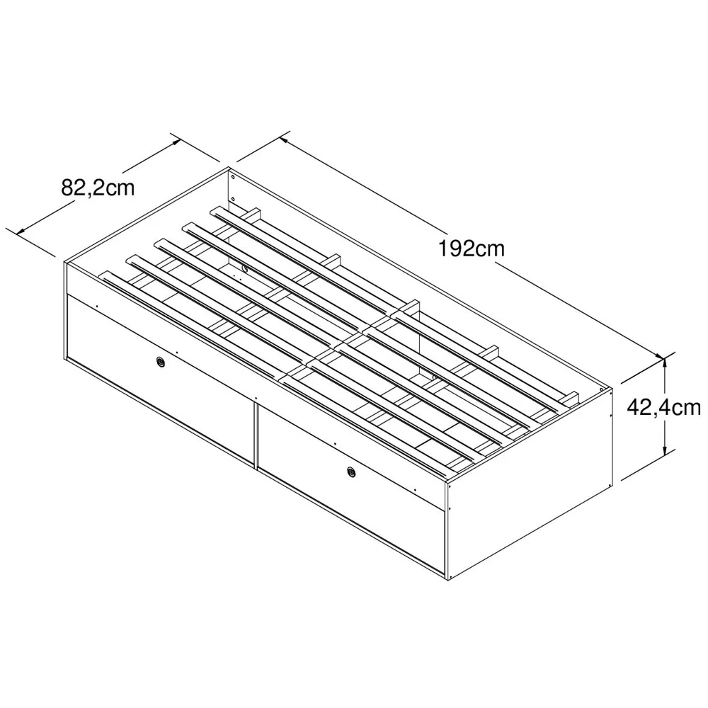 Cama de Solteiro 80cm Com 4 Portas Tókio A05 Branco - Mpozenato