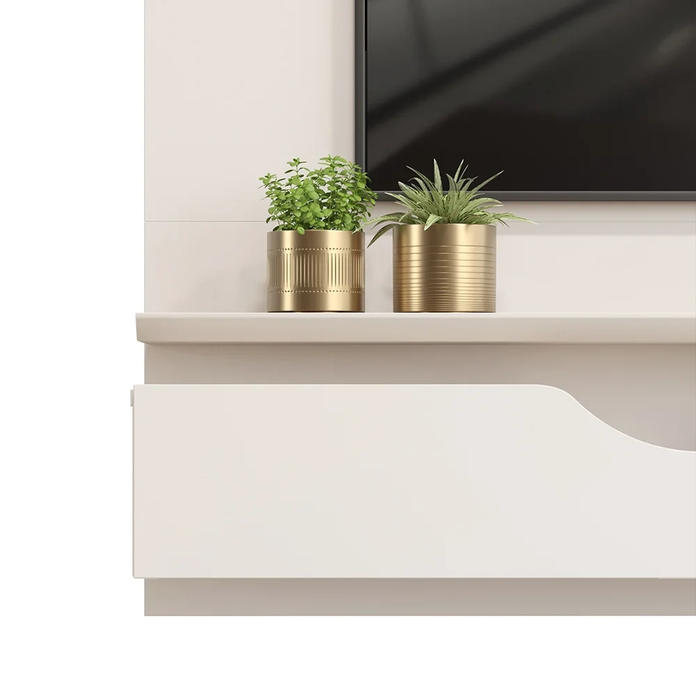 Painel Para Tv Até 60 Pol. 2 Portas Levi D04 Off White/Freijó - Mpozenato