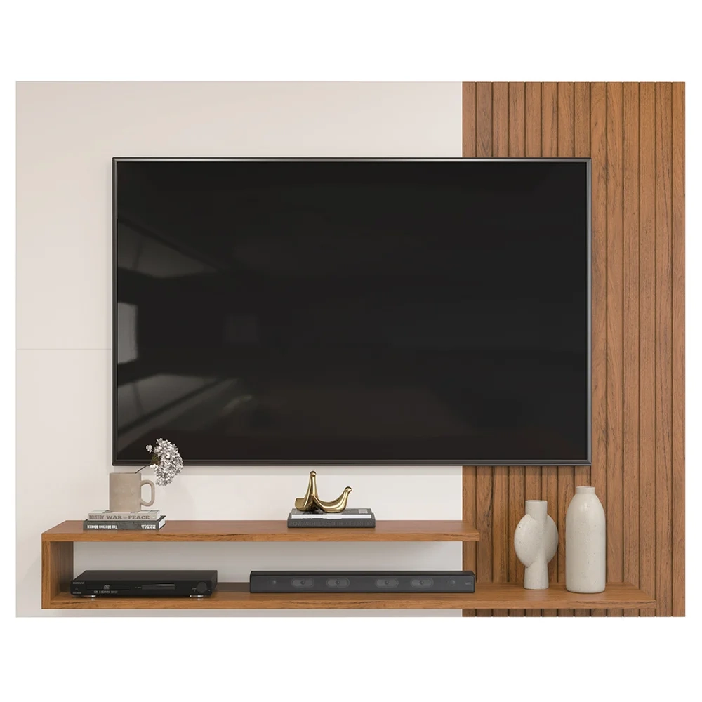 Painel Para Tv Até 50 Polegadas Nando D04 Freijó/Off White - Mpozenato