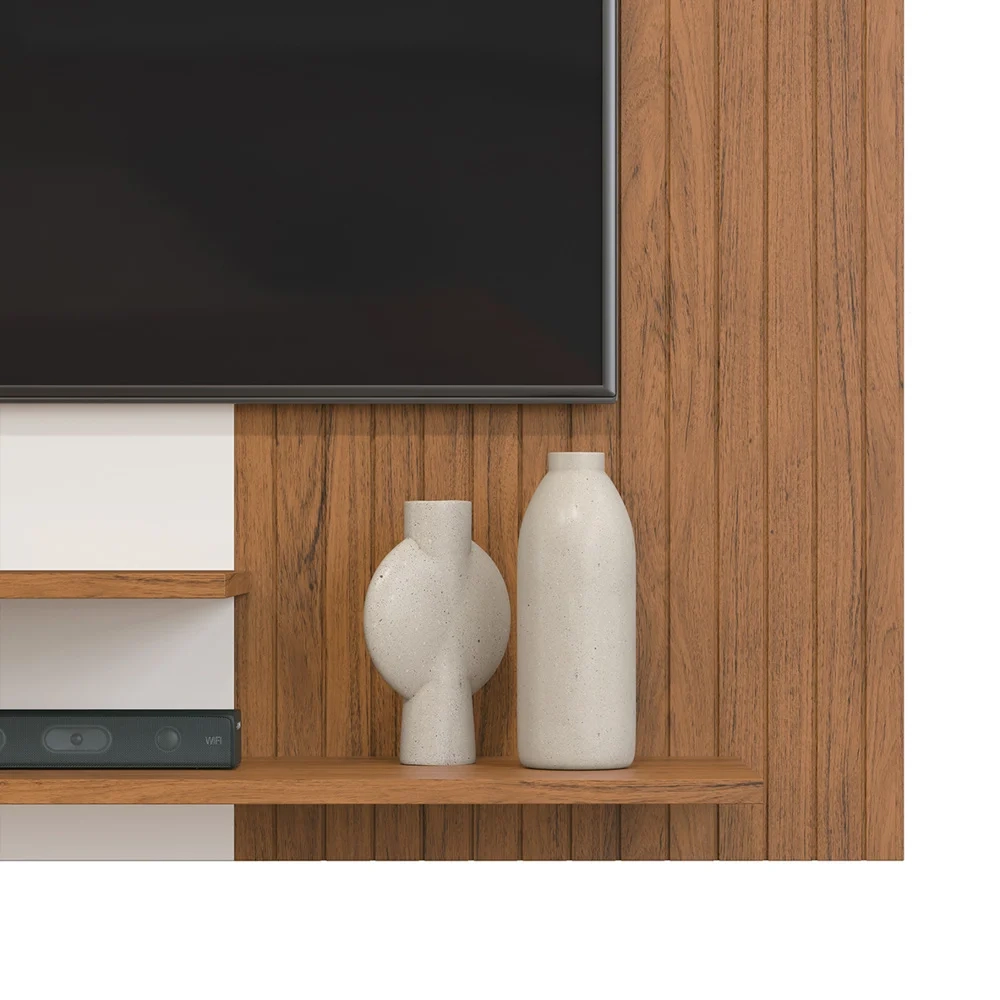 Painel Para Tv Até 50 Polegadas Nando D04 Freijó/Off White - Mpozenato