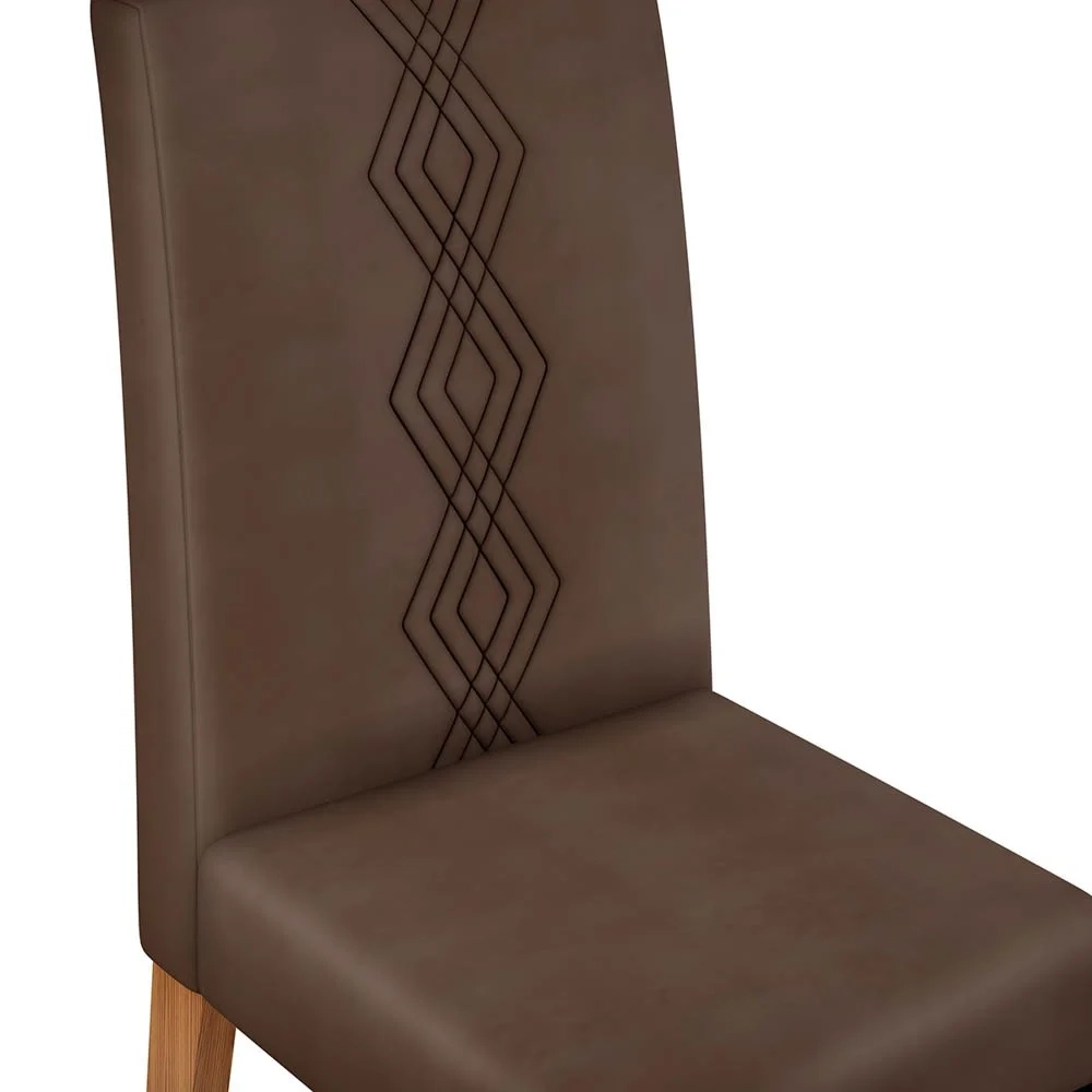 Kit 2 Cadeiras Para Sala de Jantar Yasmin D04 Freijó/Veludo Moca - Mpozenato