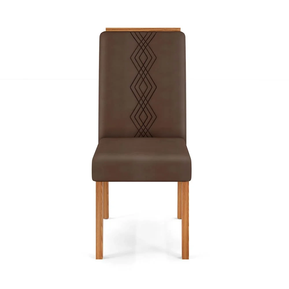 Kit 2 Cadeiras Para Sala de Jantar Yasmin D04 Freijó/Veludo Moca - Mpozenato