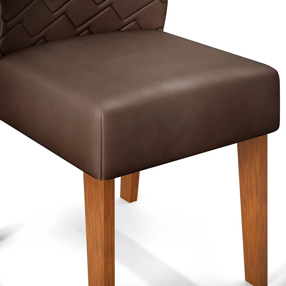 Kit 2 Cadeiras Para Sala de Jantar Lídia D04 Freijó/Veludo Moca - Mpozenato