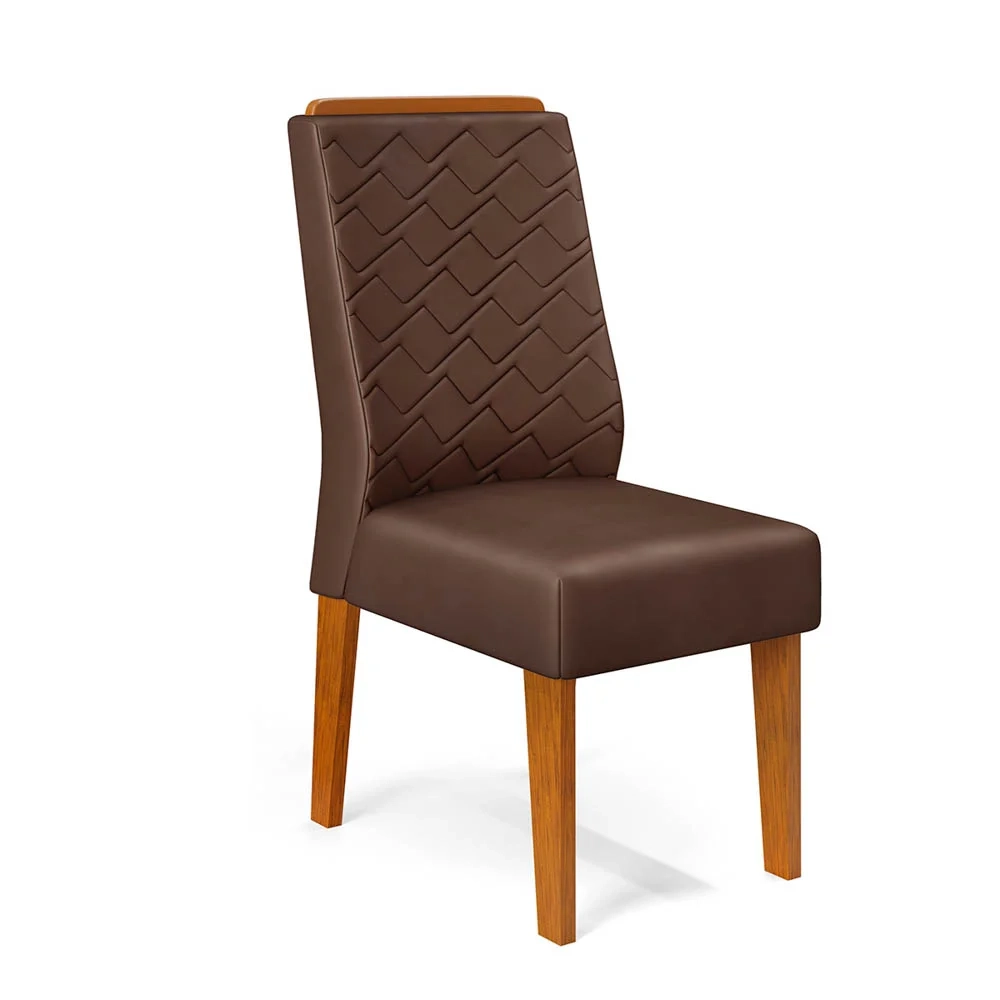 Kit 2 Cadeiras Para Sala de Jantar Lídia D04 Freijó/Veludo Moca - Mpozenato