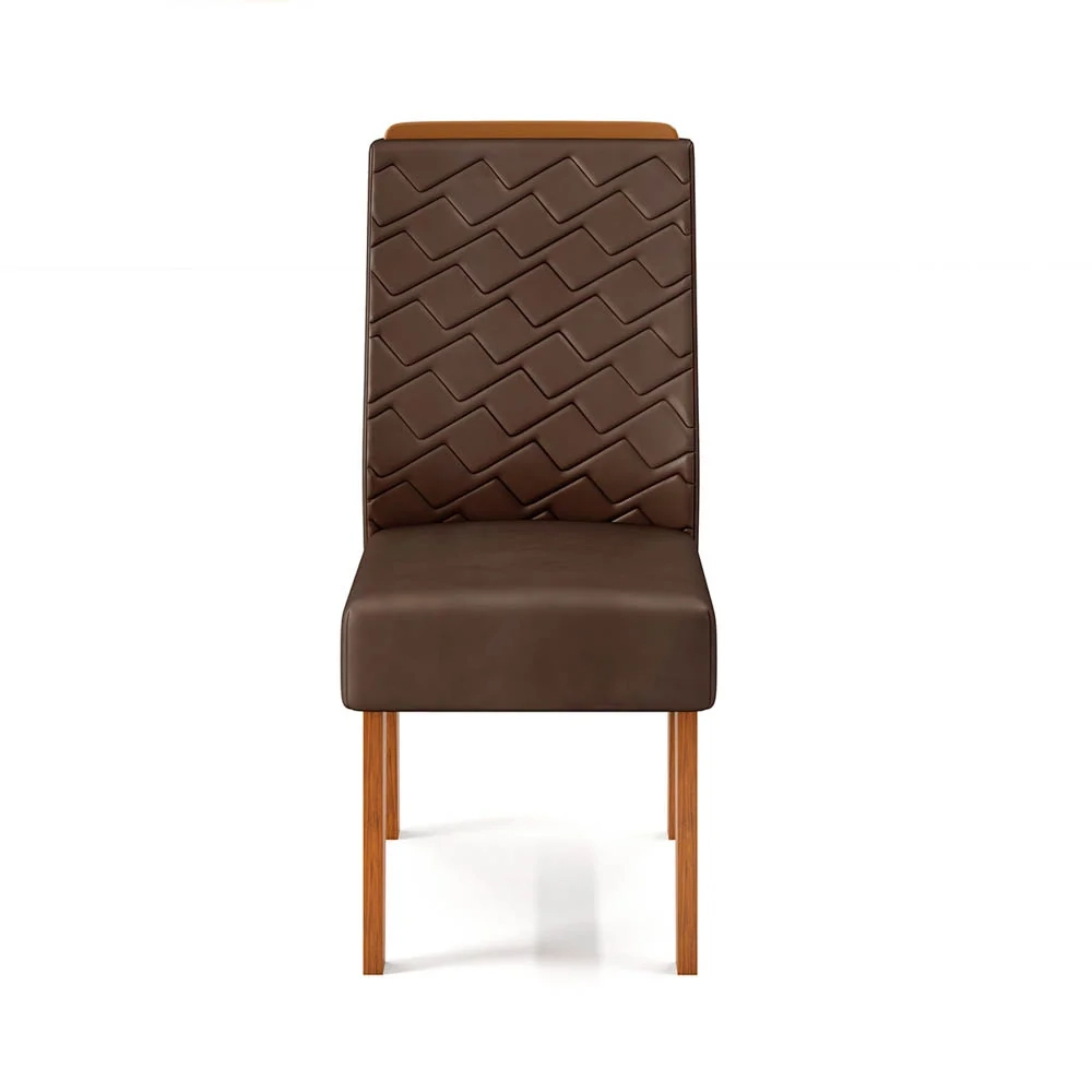 Kit 2 Cadeiras Para Sala de Jantar Lídia D04 Freijó/Veludo Moca - Mpozenato