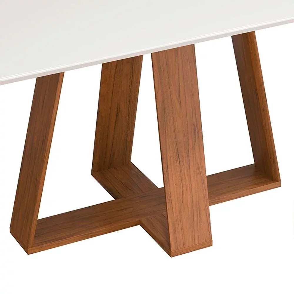 Mesa de Jantar Retangular 160cm Kiara D04 Freijó/Off White - Mpozenato