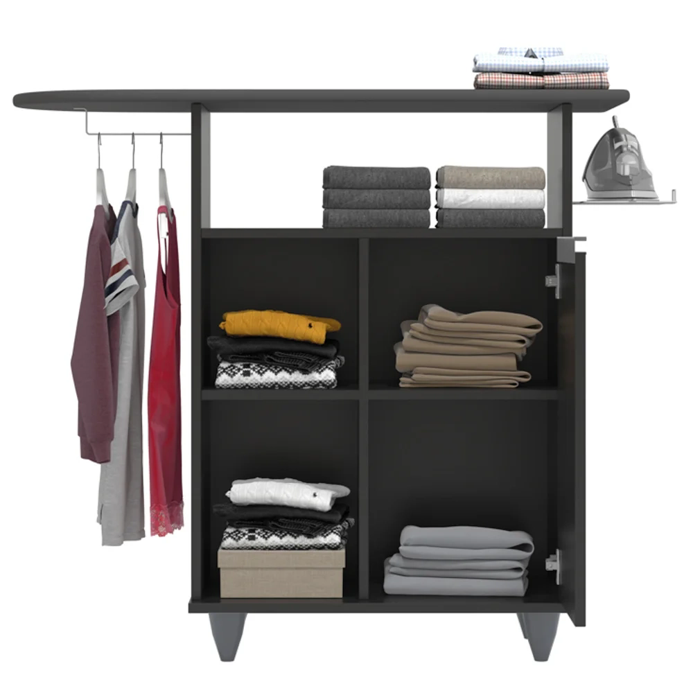 Tábua de Passar Com Balcão 1 Porta Giovana Preto - Lumil