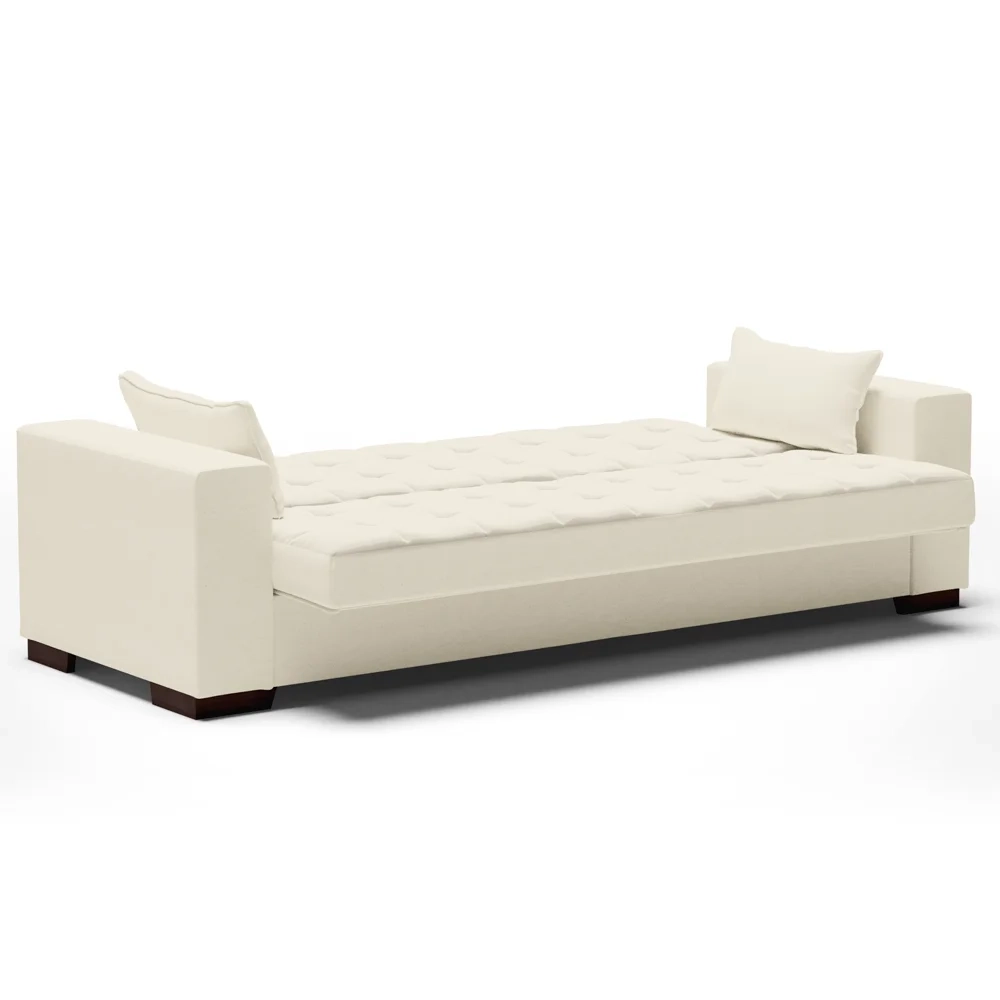 Sofá Cama para Sala de Estar Lisboa Linho Bege - Ibiza