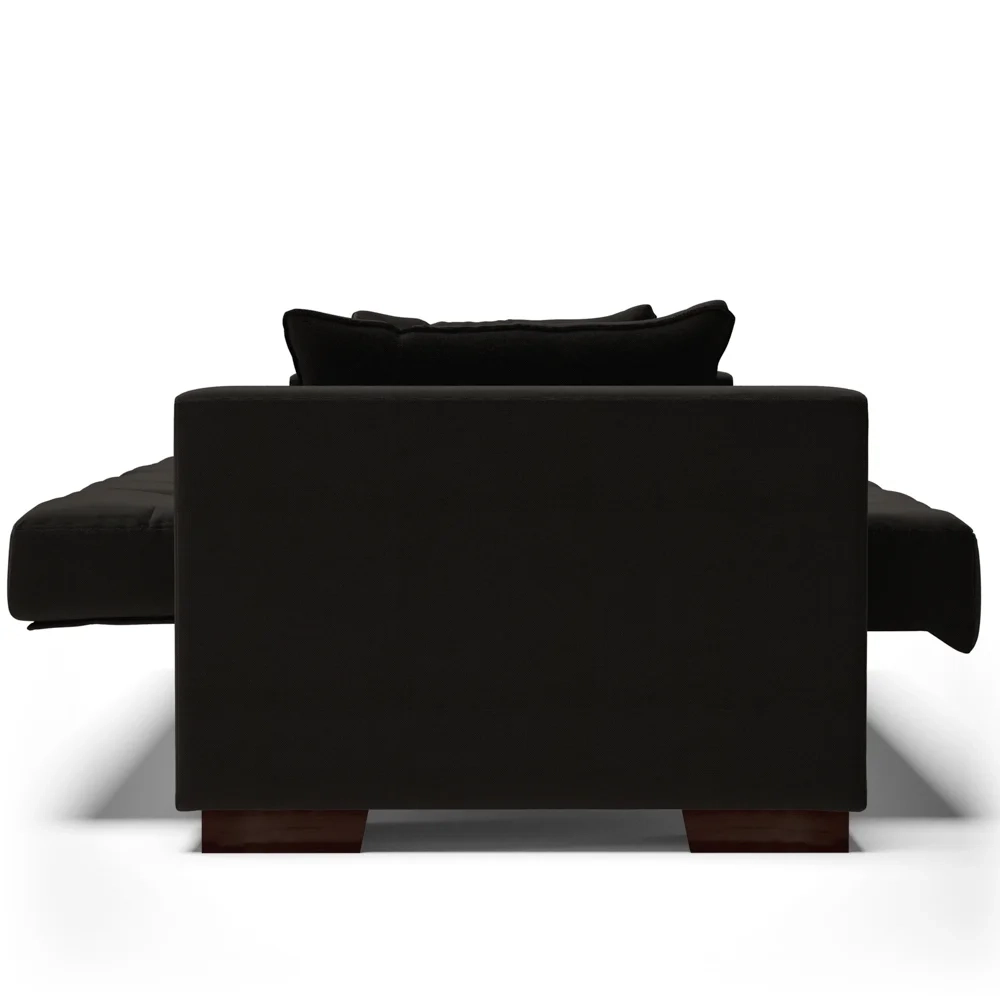 Sofá Cama para Sala de Estar Lisboa Linho Preto - Ibiza