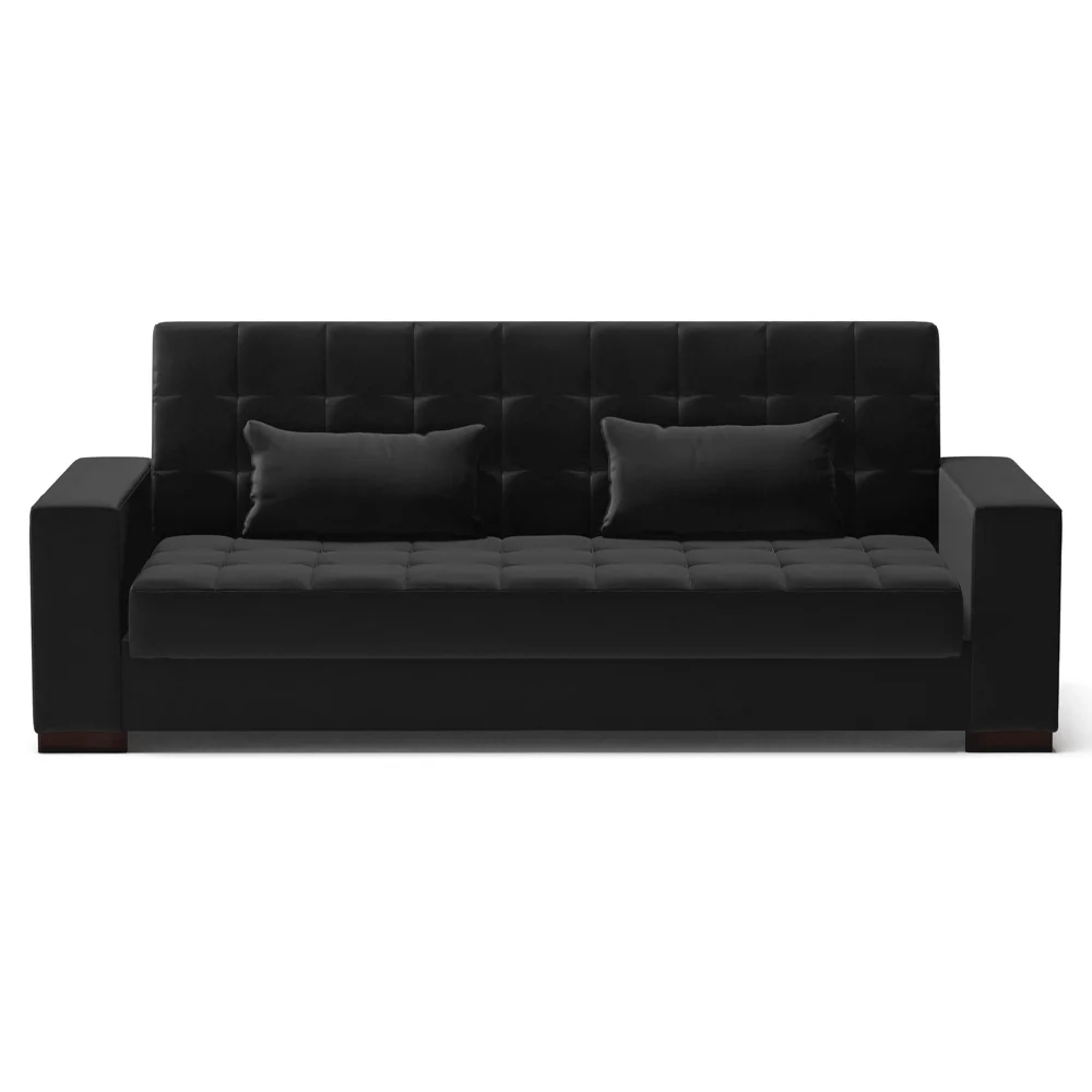 Sofá Cama para Sala de Estar Lisboa Linho Preto - Ibiza
