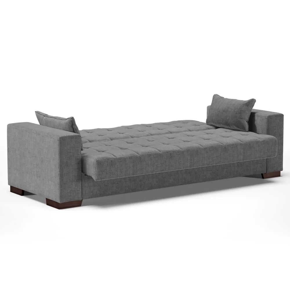 Sofá Cama para Sala de Estar Lisboa Linho Grafite - Ibiza