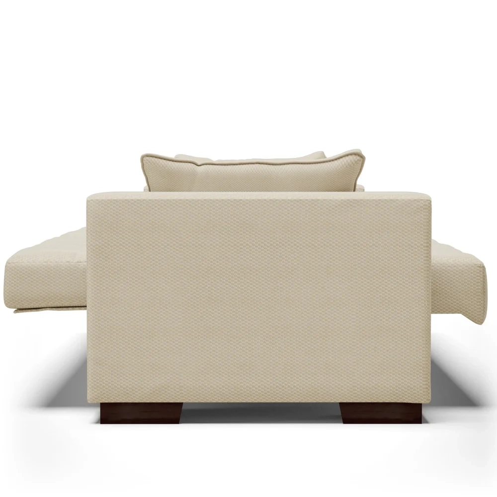 Sofá Cama para Sala de Estar Lisboa Veludo Off White - Ibiza