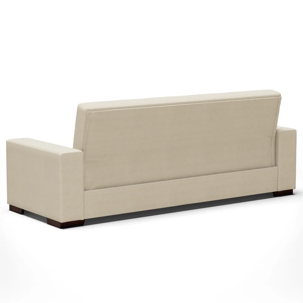 Sofá Cama para Sala de Estar Lisboa Veludo Off White - Ibiza