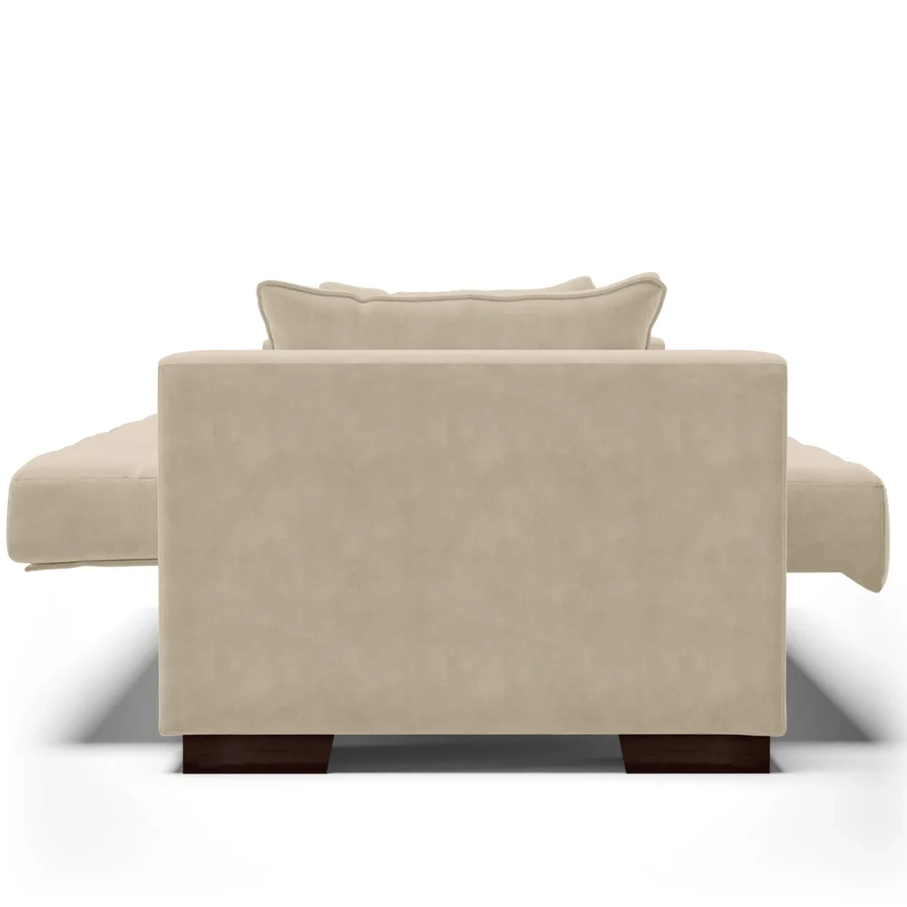 Sofá Cama para Sala de Estar Lisboa Suede Bege - Ibiza
