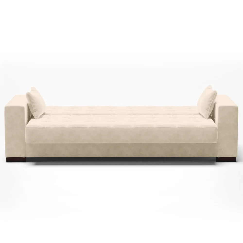 Sofá Cama para Sala de Estar Lisboa Suede Bege - Ibiza