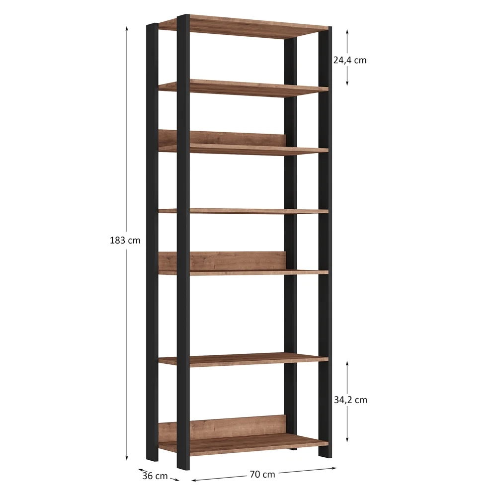 Estante Multiuso Com Prateleiras Estilo Industrial Chess F04 Preto/Solanum - Mpozenato