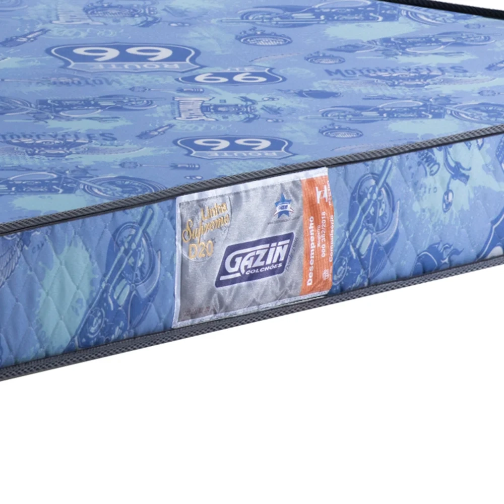 Colchão Solteiro 88cm Espuma D20 Supreme Rota 66 Azul - Gazin