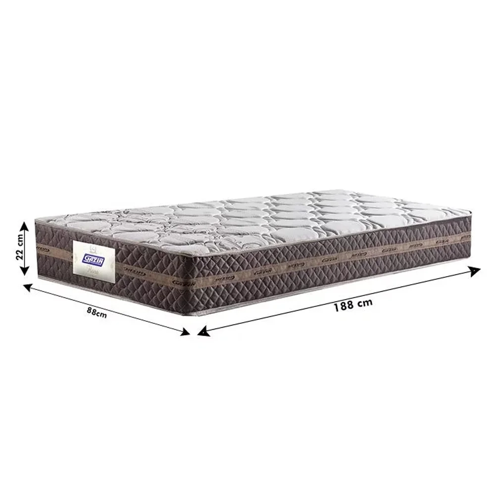 Colchão Box Solteiro 88cm Molas Ensacadas Bonnel Flora Marrom Floral - Gazin