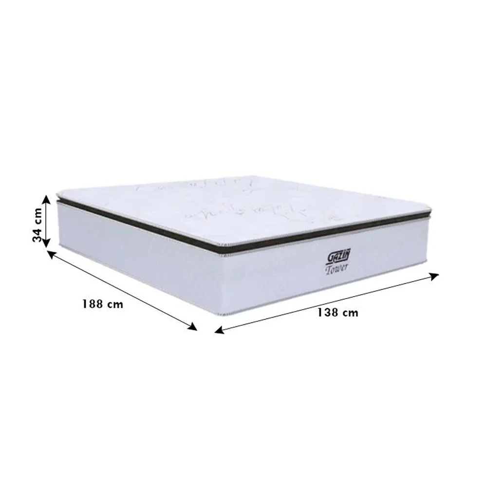 Colchão Box Casal 138cm Molas Ensacada Soft Pillow Tower NW Branco - Gazin