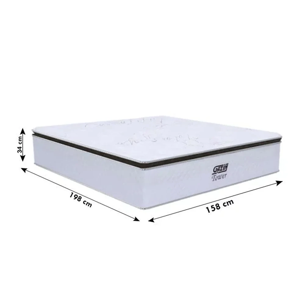 Colchão Box Casal Queen Size 158cm Molas Ensacada Soft Pillow Tower NW Branco - Gazin