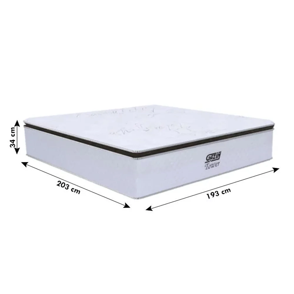 Colchão Box Casal King Size 193cm Molas Ensacada Soft Pillow Tower NW Branco - Gazin