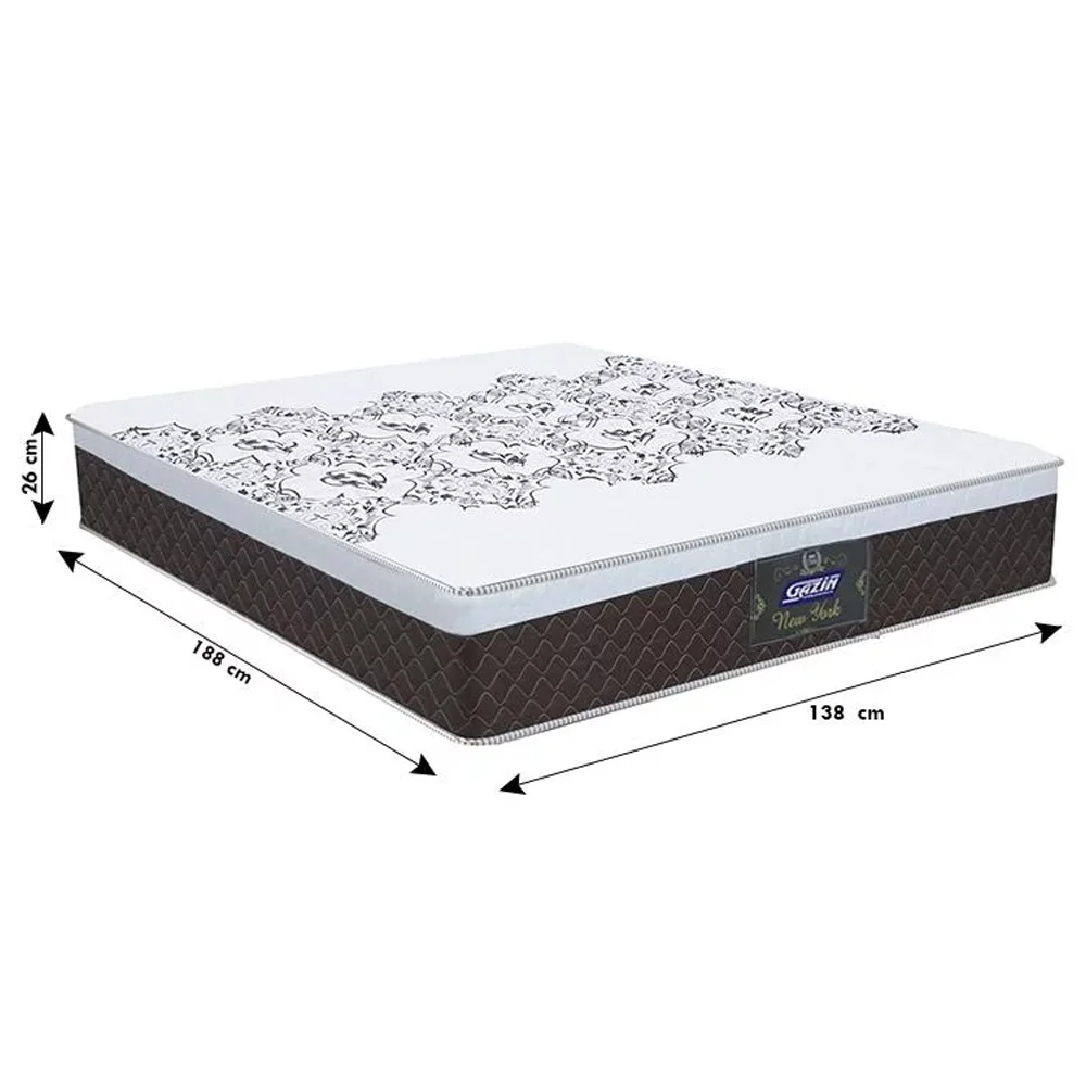 Colchão Box Casal 138cm Molas Ensacadas Soft Pillow New York Marrom - Gazin