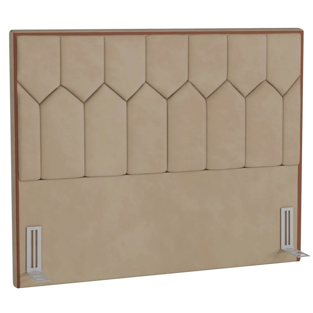 Cabeceira Cama Box Casal King 195cm Órion Z37 Veludo Bege - Mpozenato