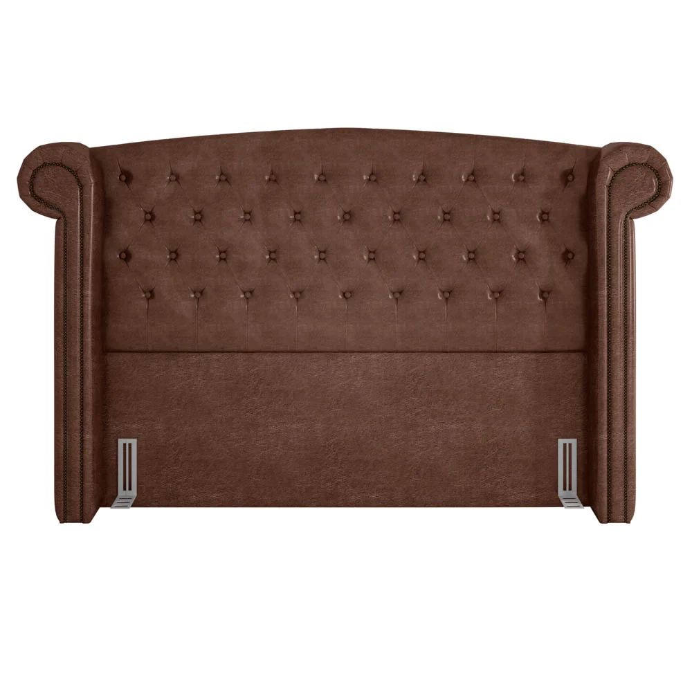 Cabeceira Cama Box Casal King 195cm Provença Z37 Sintético Camel - Mpozenato