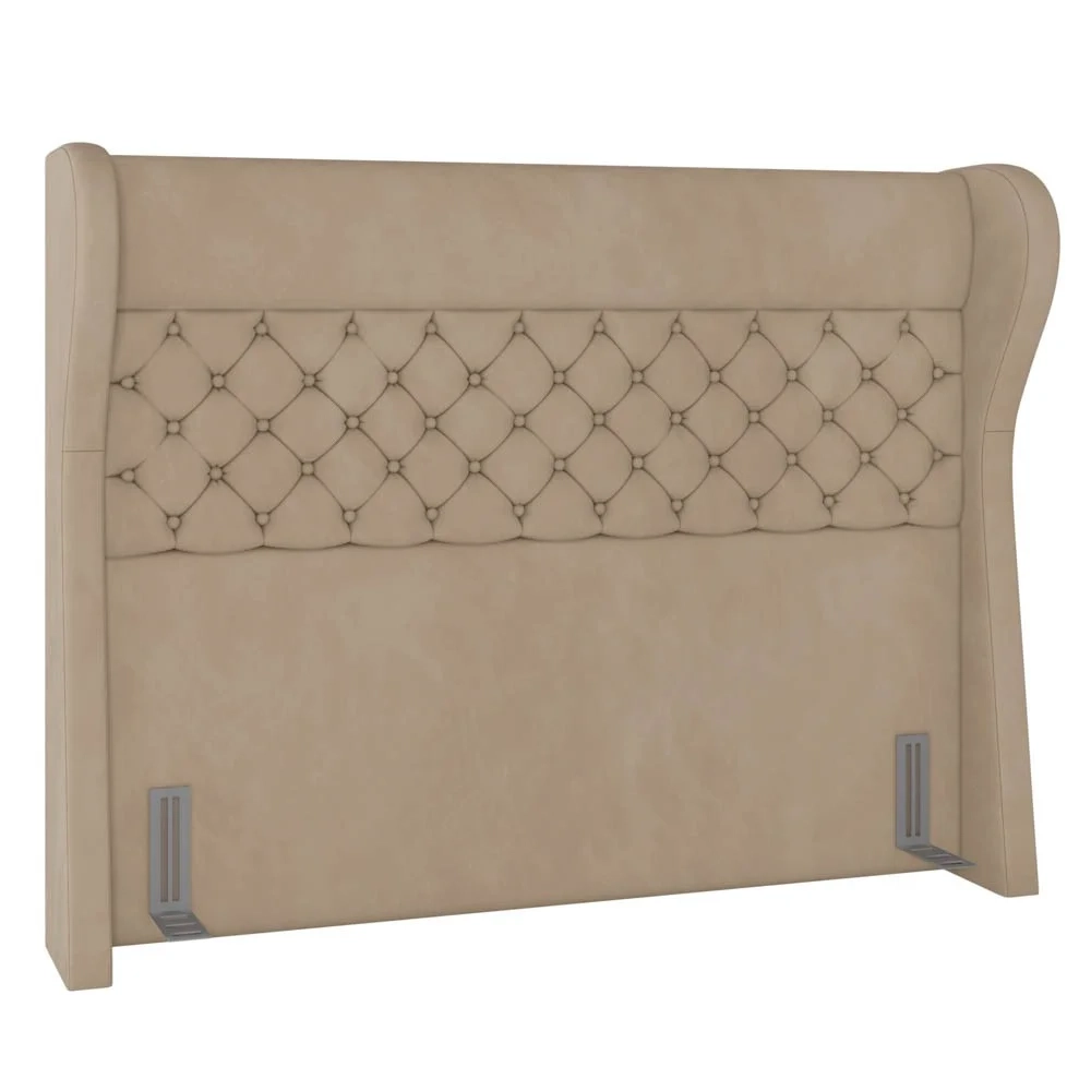 Cabeceira Cama Box Casal Queen 160cm Trinidad Z37 Veludo Bege - Mpozenato