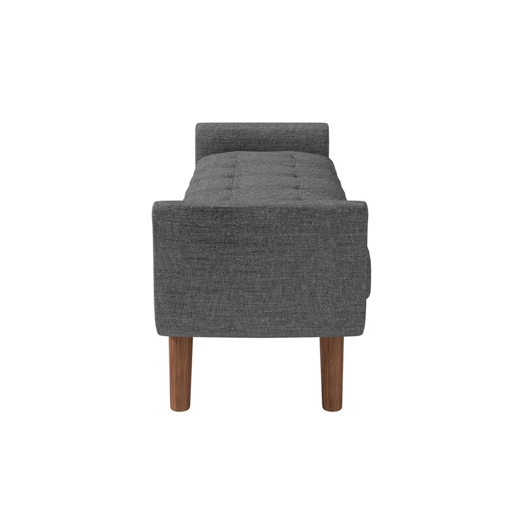 Puff Recamier Calçadeira 195cm Base Madeira Neville Z37 Linho Cinza - Mpozenato