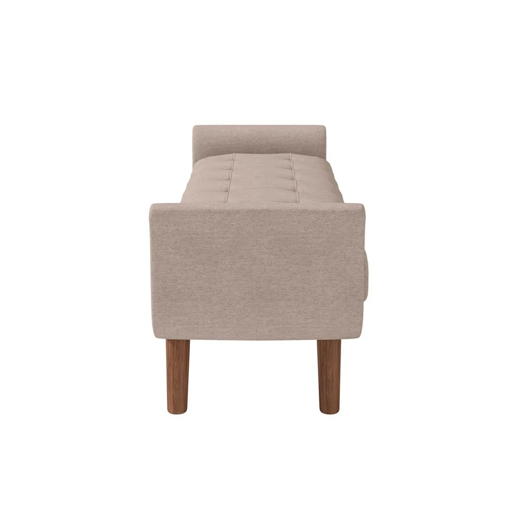 Puff Recamier Calçadeira 160cm Base Madeira Neville Z37 Linho Areia - Mpozenato