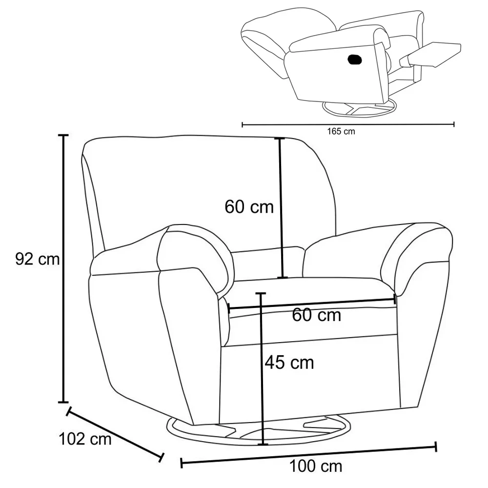Poltrona do Papai Reclinável Retrátil Taty D05 Corano Preto - Mpozenato