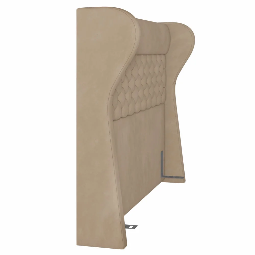 Cabeceira Cama Box Casal King 195cm Trinidad Z37 Veludo Bege - Mpozenato