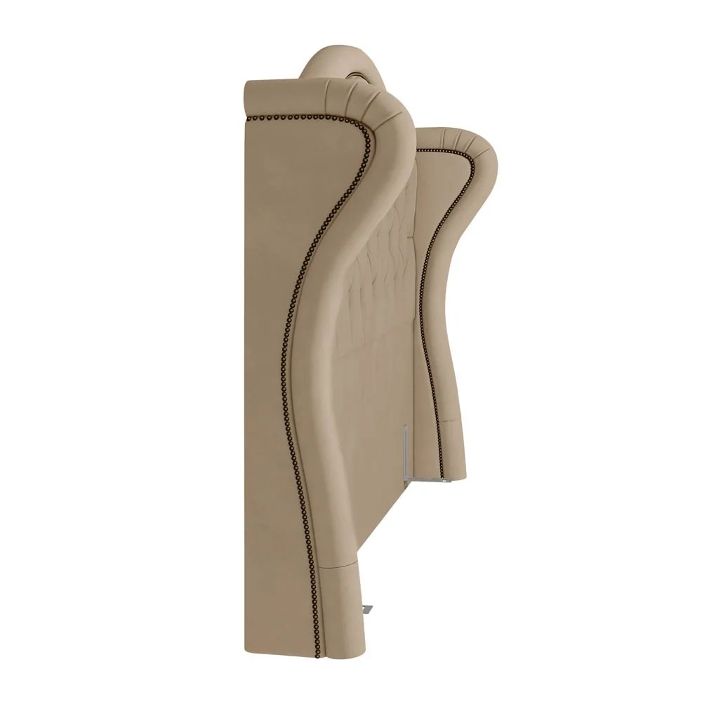 Cabeceira Cama Box Casal Queen 160cm Antibes Z37 Veludo Bege - Mpozenato