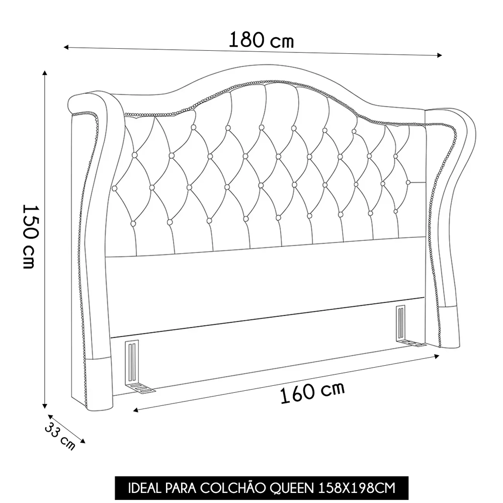 Cabeceira Cama Box Casal Queen 160cm Antibes Z37 Linho Cru - Mpozenato