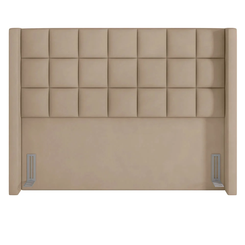 Cabeceira Cama Box Casal King 195cm Pisa Z37 Veludo Bege - Mpozenato