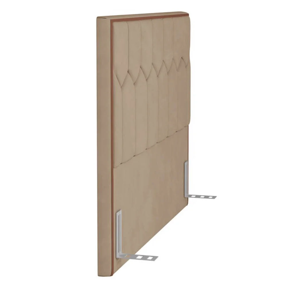 Cabeceira Cama Box Casal 140cm Órion Z37 Veludo Bege - Mpozenato