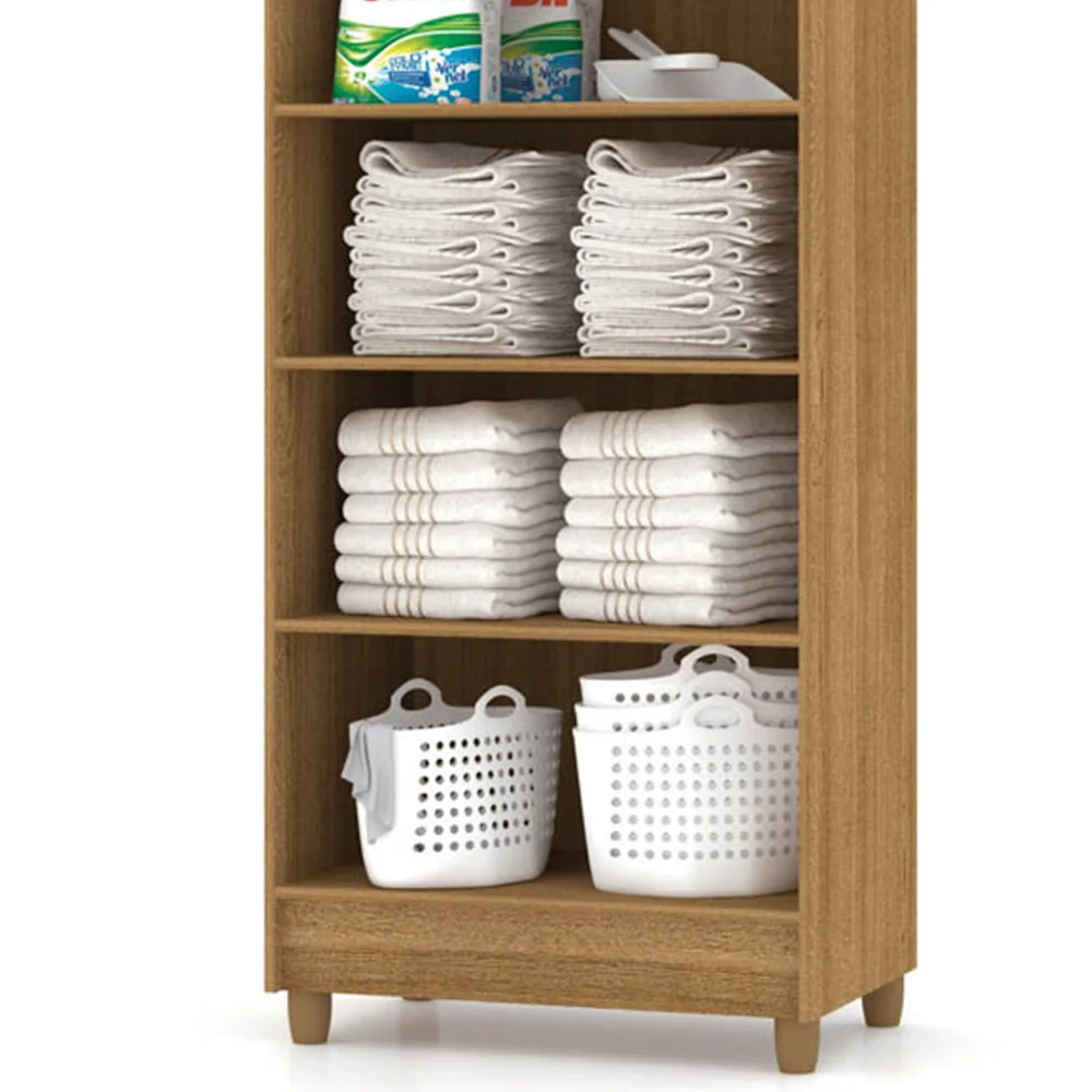 Armário Multiuso Cozinha Lavanderia 2 Portas Aline V02 Nature/Brisa - Mpozenato