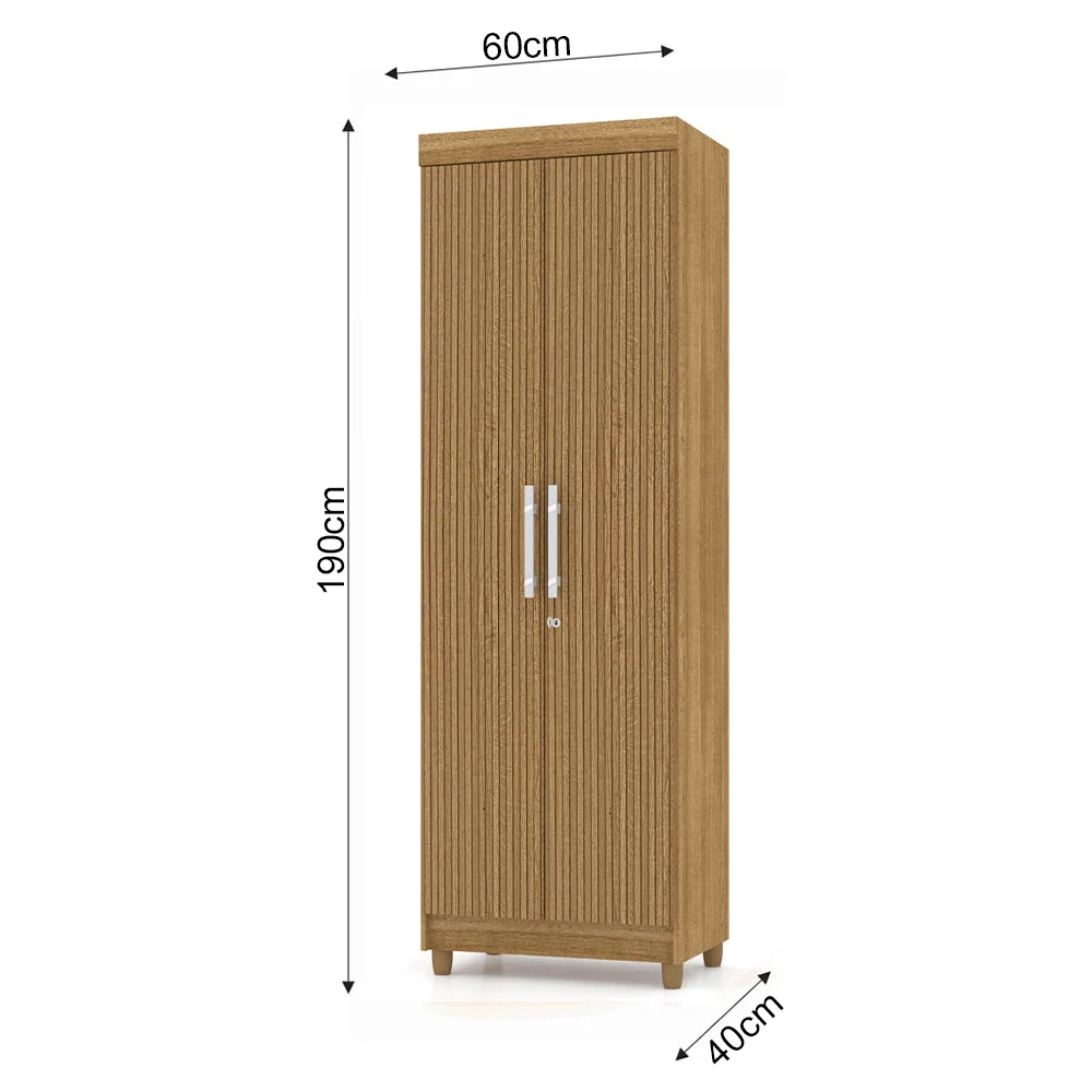 Armário Multiuso Cozinha Lavanderia 2 Portas Aline V02 Nature/Brisa - Mpozenato