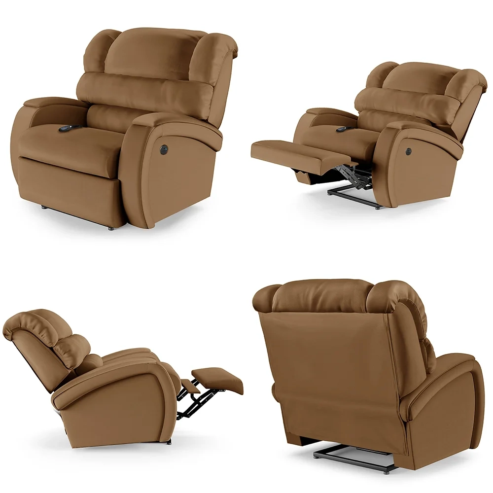 Poltrona do Papai Reclinável Kalie Controle Power Elétrico USB FH9 PU Caramelo - Mpozenato