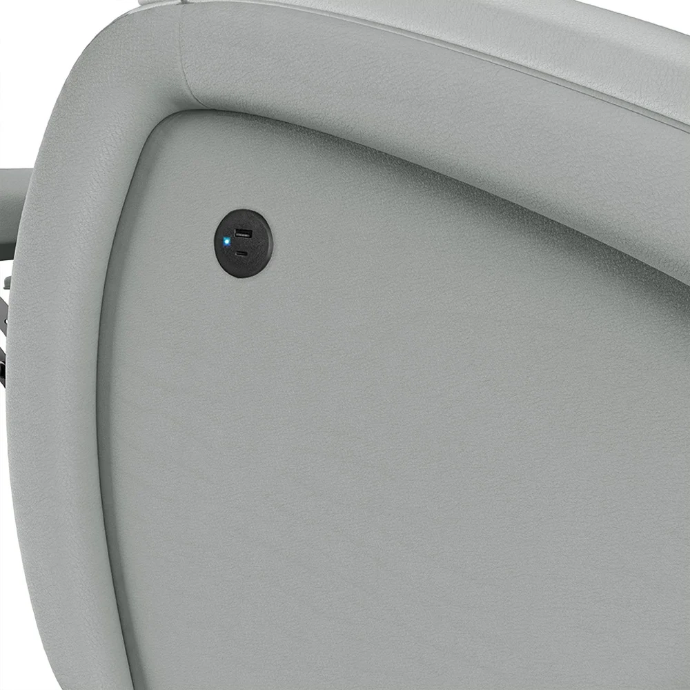 Poltrona do Papai Reclinável Kalie Controle Power Elétrico USB FH9 PU Cinza - Mpozenato