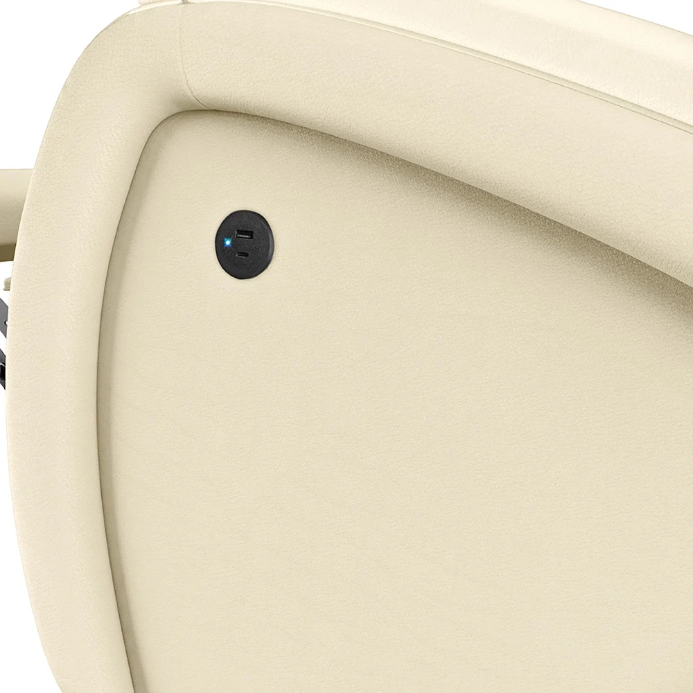 Poltrona do Papai Reclinável Kalie Controle Power Elétrico USB FH9 PU Bege - Mpozenato