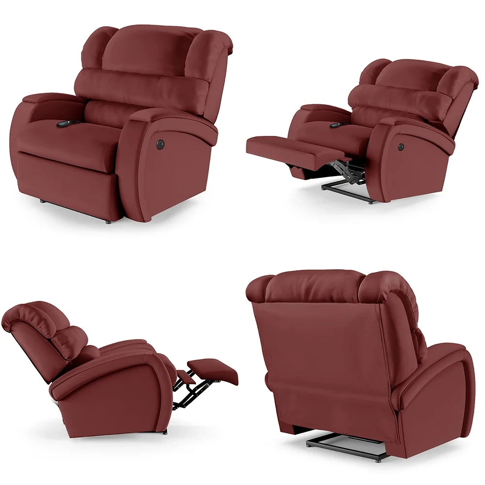Poltrona do Papai Reclinável Kalie Controle Power Elétrico USB FH9 PU Vermelho - Mpozenato