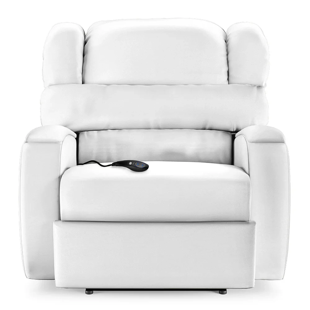 Poltrona do Papai Reclinável Kalie Controle Power Elétrico USB FH9 PU Branco - Mpozenato