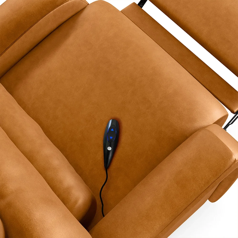 Poltrona do Papai Reclinável Kalie Controle Power Elétrico USB FH9 PU Whisky - Mpozenato