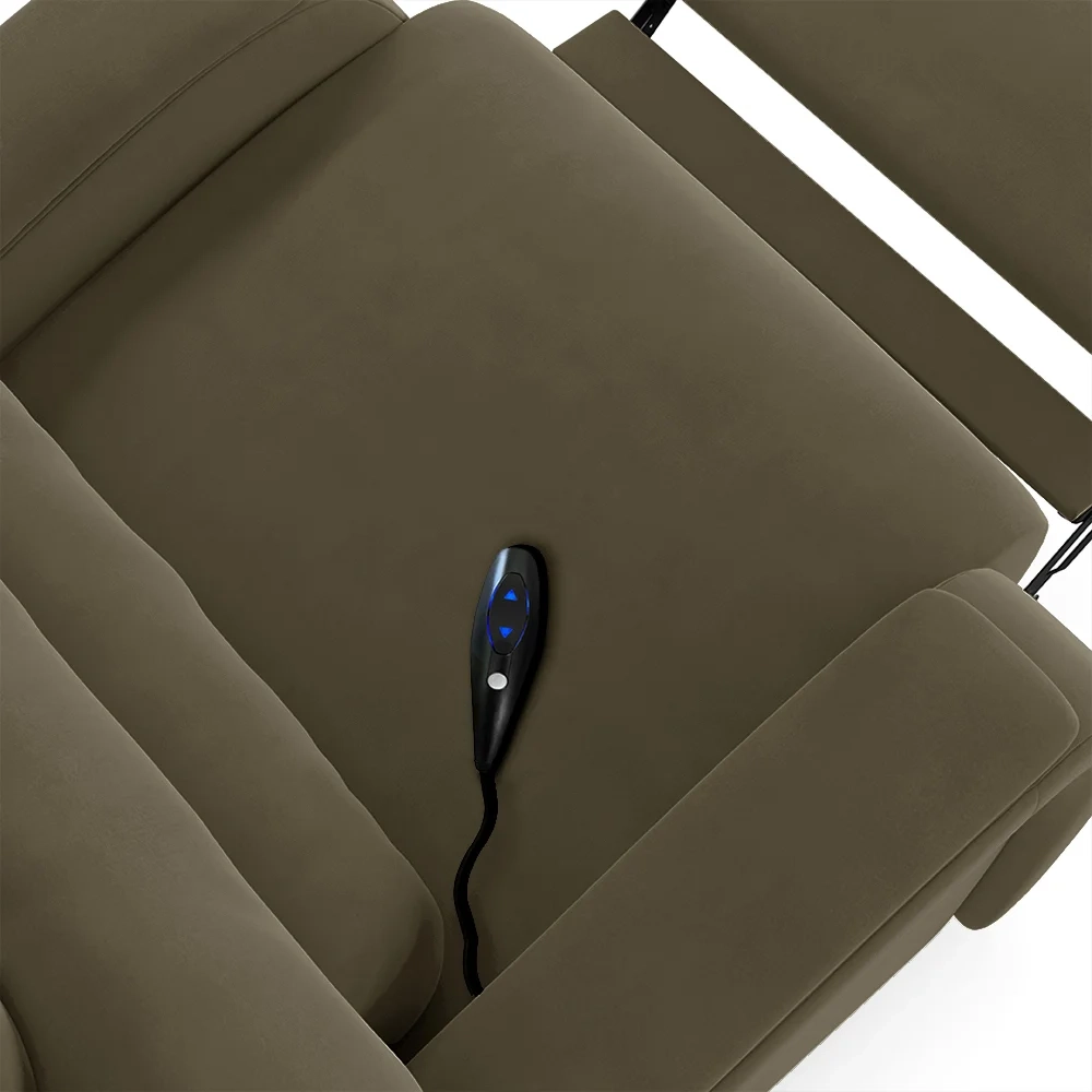 Poltrona do Papai Reclinável Kalie Controle Power Elétrico USB FH9 Veludo Capuccino - Mpozenato