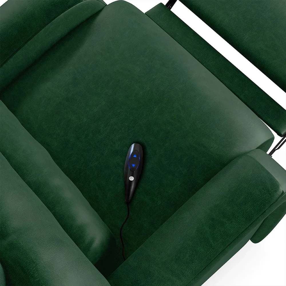 Poltrona do Papai Reclinável Kalie Controle Power Elétrico USB FH9 PU Verde Musgo - Mpozenato