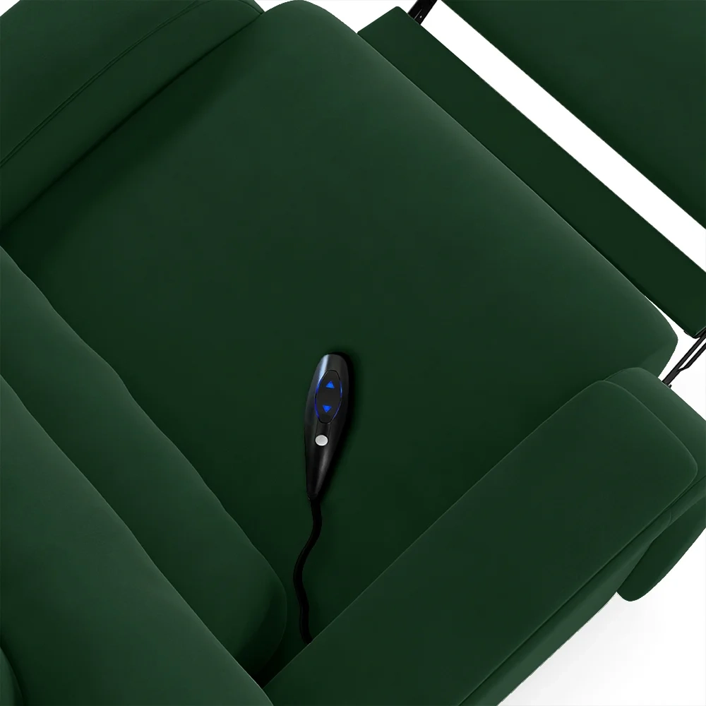 Poltrona do Papai Reclinável Kalie Controle Power Elétrico USB FH9 Veludo Verde - Mpozenato