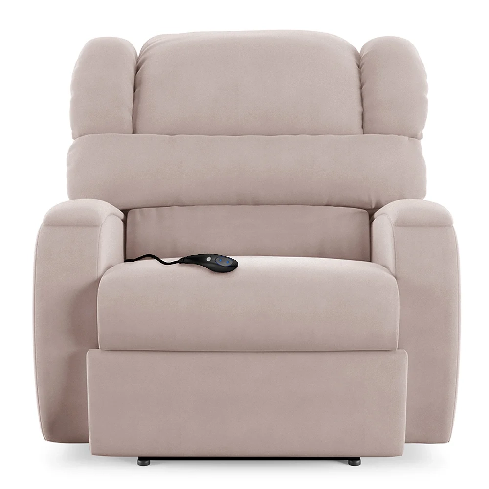 Poltrona do Papai Reclinável Kalie Controle Power Elétrico USB FH9 Veludo Rosê - Mpozenato